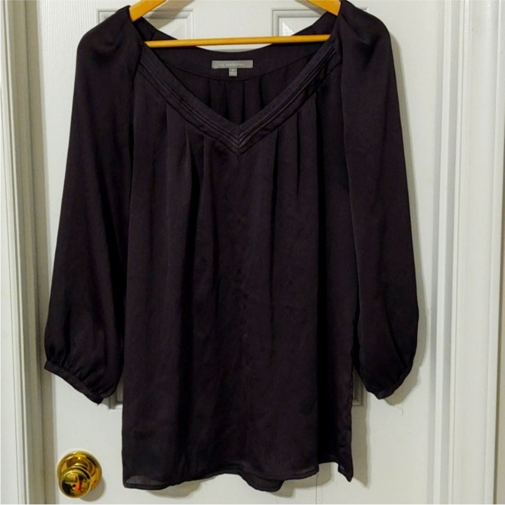 NY Collection | Black 3/4 Sleeve Relaxed Blouse